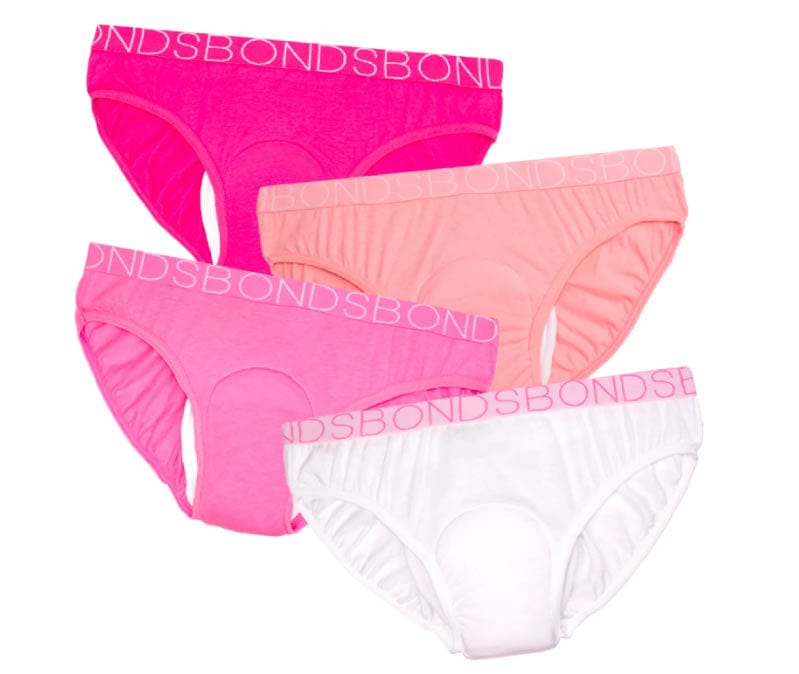 Bonds 3 Pack Cottontails Full Briefs, Pink, Size 10