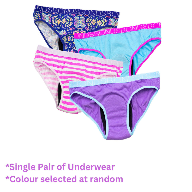Girl's BONDS Bikini Brief with incontinence pad (single)