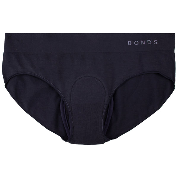 Women's BONDS Comfytails Side Seamfree Midi Brief with incontinence pad